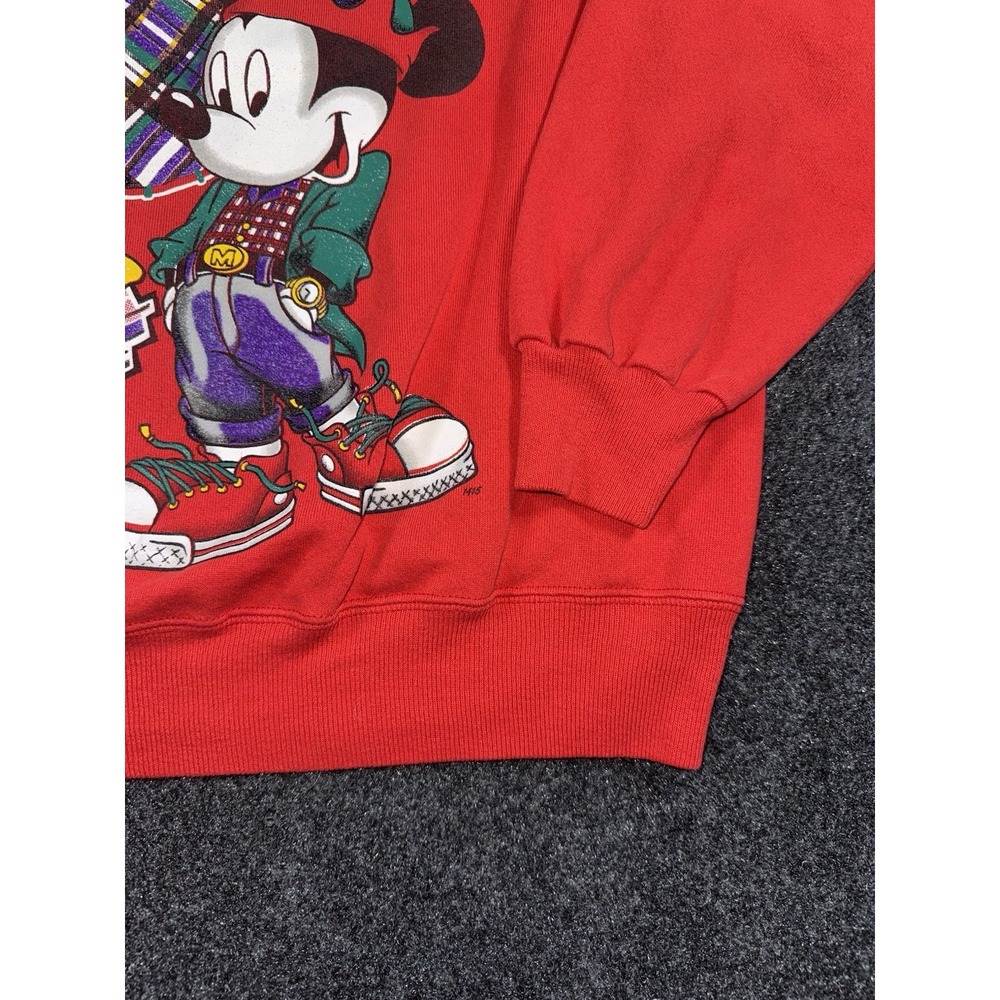 Vintage 90s Mickey Unlimited Disney Sweatshirt Red Donald Duck Mickey Mouse‎ XL - Picture 3 of 7